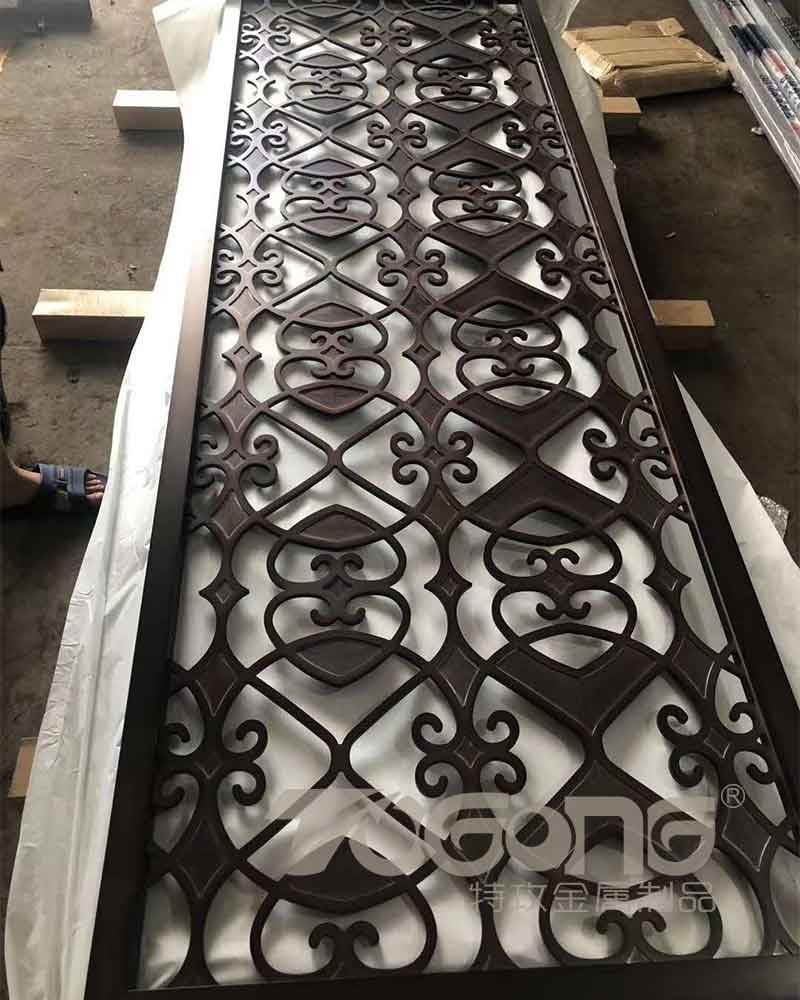 酒店不锈钢屏风隔断_大堂不锈钢屏风花格定制_不锈钢屏风厂家图3