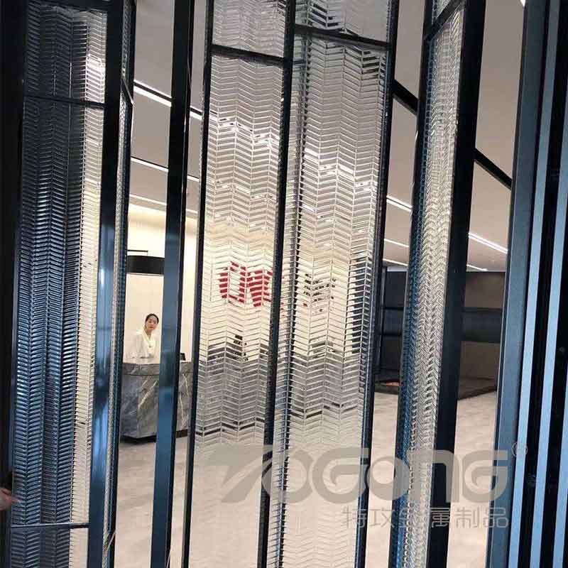 酒店不锈钢屏风隔断_大堂不锈钢屏风花格定制_不锈钢屏风厂家图5