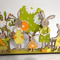厂家直销创意春天复活节木质工艺品/兔子实木摆件