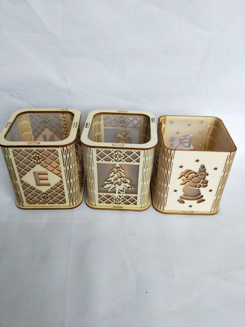 厂家直销圣诞节灯笼提灯装饰品雕刻木质圣诞礼品图7