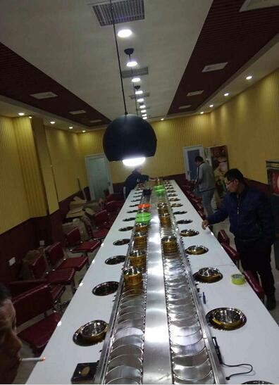 旋转火锅传送带设备 回转串串香设备 厂家直销图5