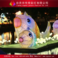 来图定制设计自贡灯会大型丝绸鱼灯花灯展