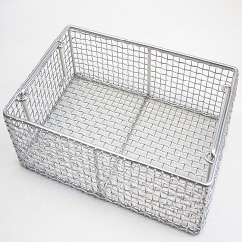304不锈钢长方形网框手术供应室器械清洗消毒篮筐图2