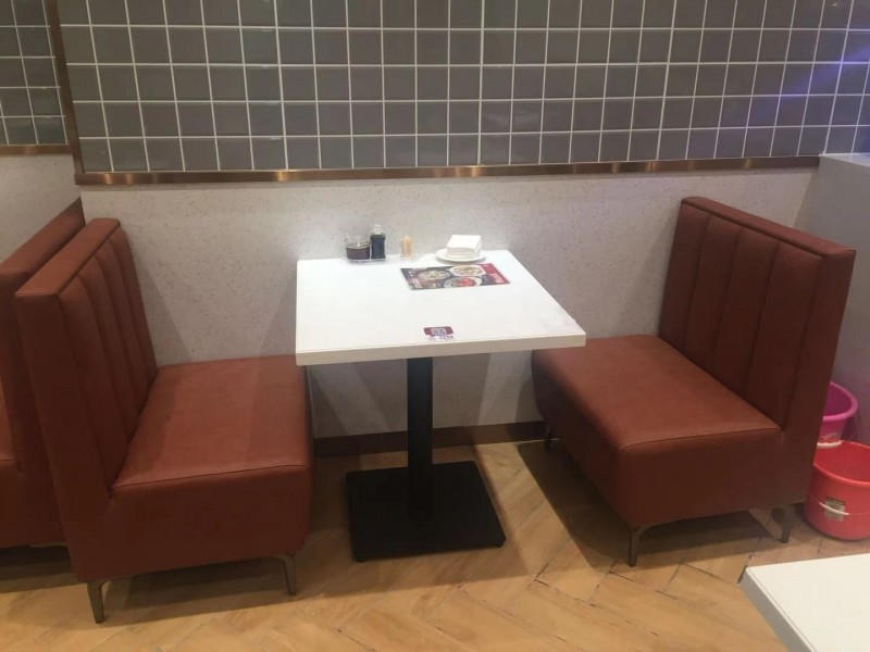 惠州快餐厅餐桌椅 人造石桌子款式 四人位快餐桌定制