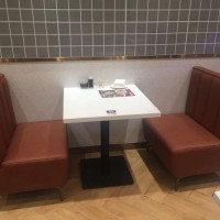 惠州快餐厅餐桌椅 人造石桌子款式 四人位快餐桌定制
