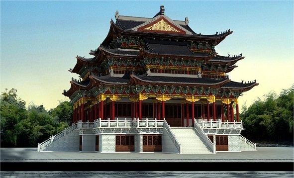 武汉市古建筑公司一级施工-武汉钢结构仿古建筑-武汉仿古钢结构图2